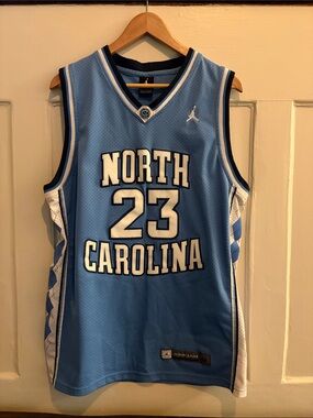 Jordan LIMITED Light Blue and White North Carolina #23 Basketball Jersey